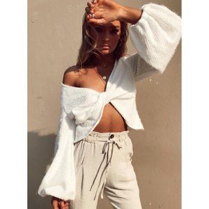 Princess Polly White Off-the-Shoulder Sweater